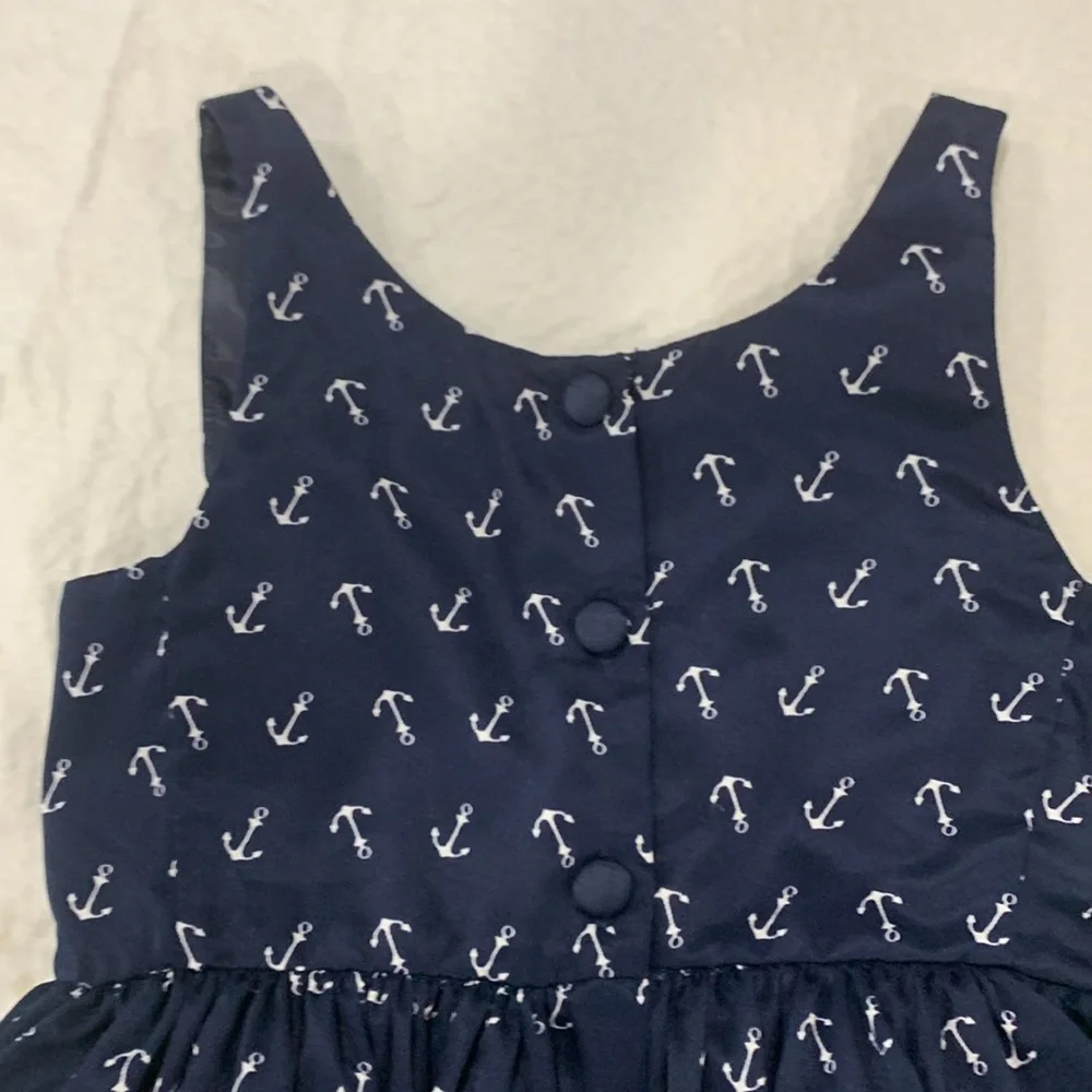 Ralph Lauren anchor print navy sleeveless dress - size 6